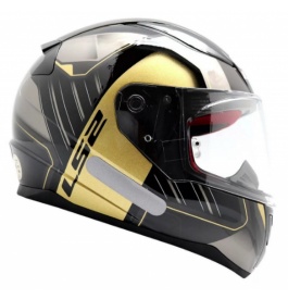 CAPACETE LS2 FF353 MEDAL PRETO/CINZA/DOURADO