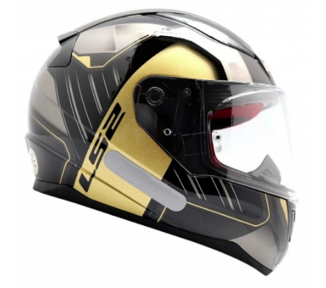 CAPACETE LS2 FF353 MEDAL PRETO/CINZA/DOURADO