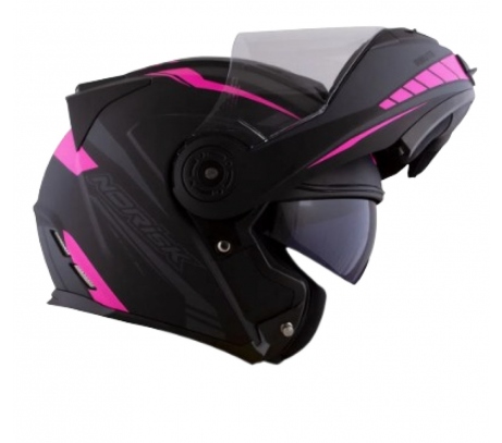 CAPACETE NORISK ROUTE FF345 MOTION PRETO FOSCO/ROSA